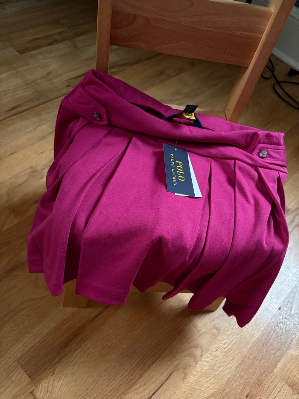 Polo by Ralph Lauren Bright Fuchsia Pleated Skater Skirt